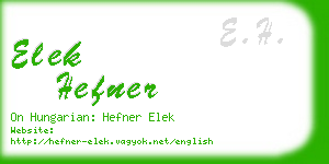 elek hefner business card